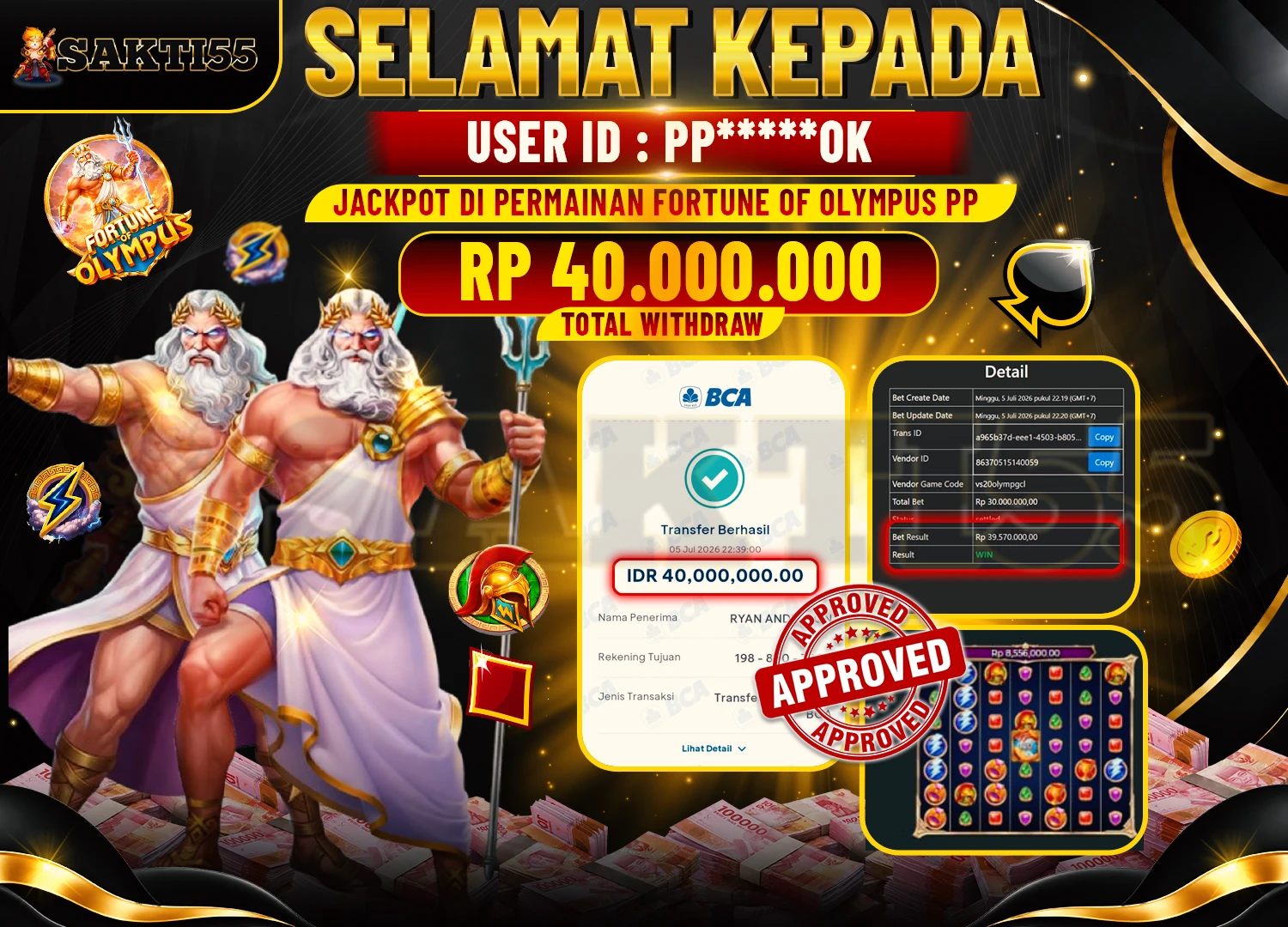 BUKTI JACPOT FORTUNE OF OLYMPUS - SAKTI55